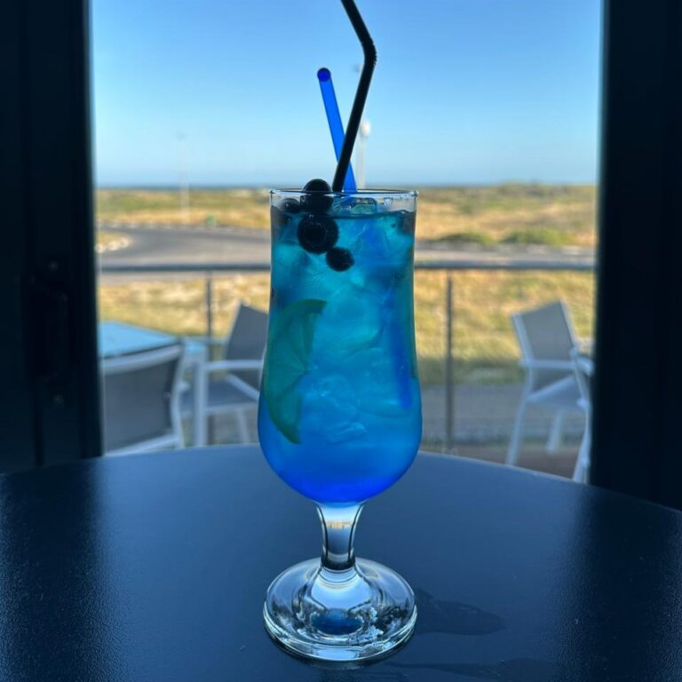 Blue Island cocktail served at Match Café Muizenberg