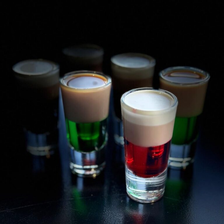 Assorted shooters lined up at Match Café