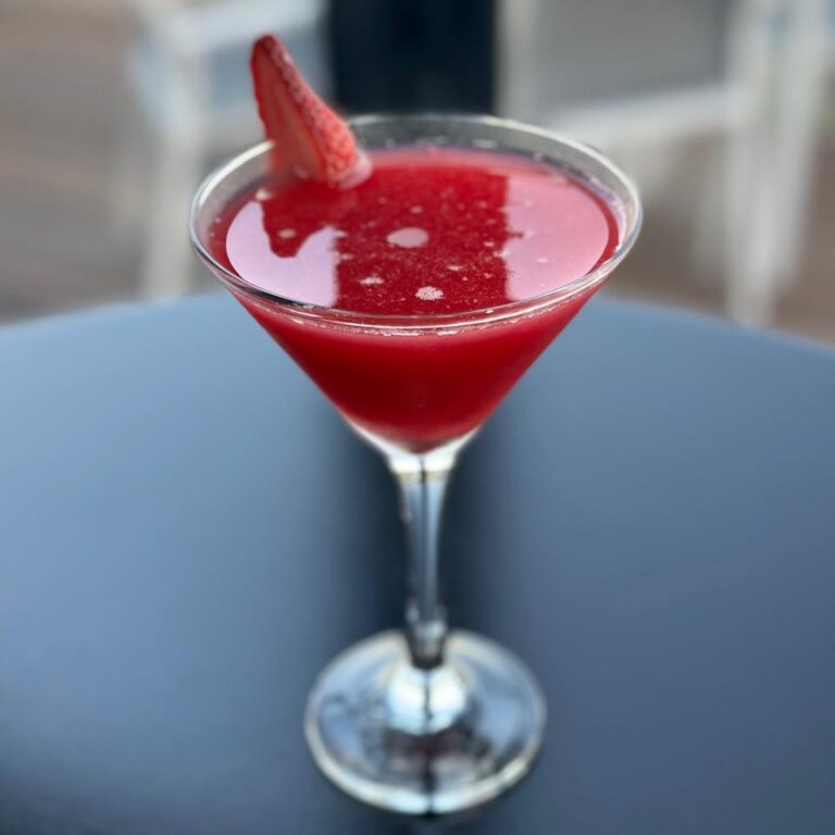 Strawberry margarita cocktail served at Match Café Muizenberg