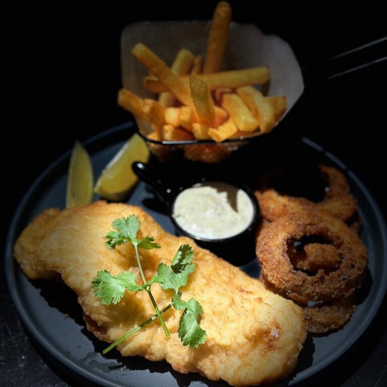 Hake and chips served at Match Café in Muizenberg