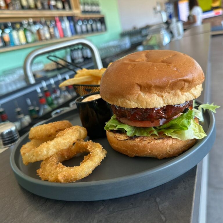 Match burger and fries at Match Café