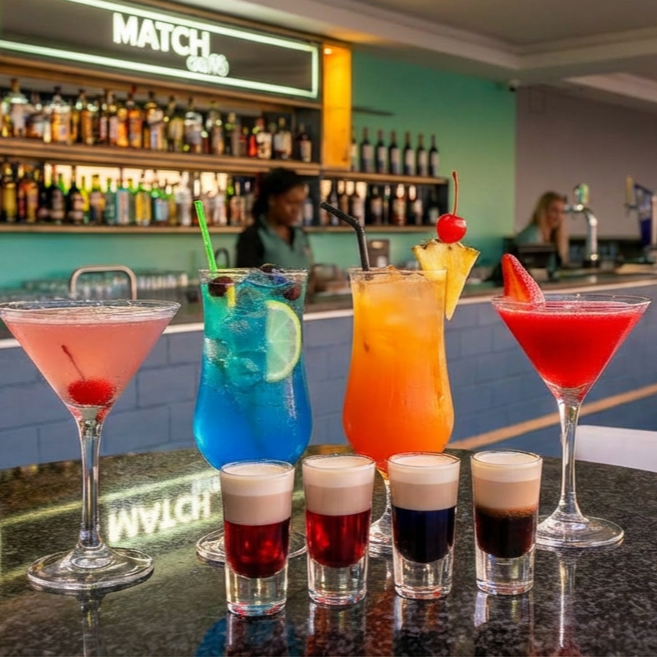 Cocktails at Match Café in Muizenberg